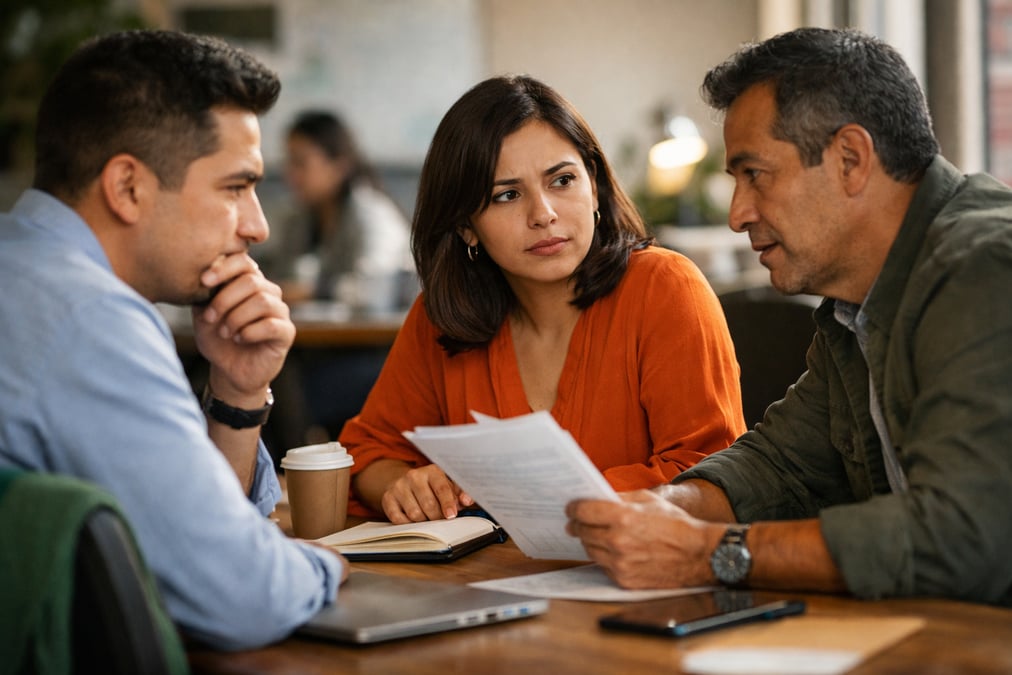 Persona organizando logros laborales en una carpeta digital en la tablet después del trabajo
